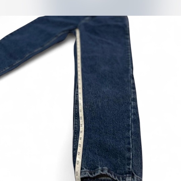 Dark Wash Vintage Lee Denim Mom Jeans Straight Leg 28X31 High-rise - Picture 6 of 8